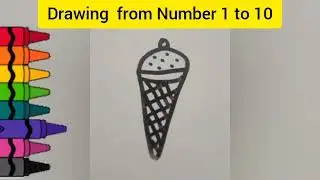 Draw with numbers 1 to 10 #art #viral #howtodraw