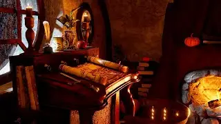 Cozy Hobbit Home With Rain on Window Sounds & Crackling Fire (Ambience from Hobbiton, the Shire)