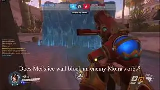 Overwatch - Moira's orbs interactions with Mei's walls and Genji's deflect