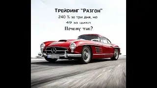 Трейдинг. Разгон. + 240 % со сделки, но 49 % за 23 дня. Почему?