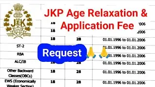 JKP Constable Recruitment 2024 ||  Age Relaxation & Form Filling Fee 🙏🙏🙏 #jkp