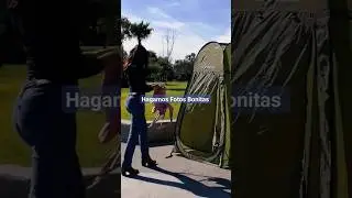 Así se cambia la modelo en pleno parque 