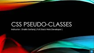 Css3 Pseudo Class | In Hindi | by Shaikh Sarfaraj