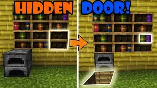 Minecraft Hidden Chiseled Bookshelf Door | Bedrock Redstone Tutorial