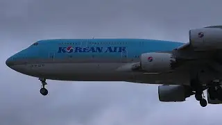 WINDY LONDON HEATHROW ARRIVALS, ft A380 A330 747 777 - 15/8/24 4K
