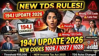  Section 194J Changed in FY 2026-27? New TDS Codes, New Forms & New Rules! 😱. 