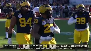 MIKE BARRETT Gets The Easy Sack for Michigan in the ROSE BOWL!