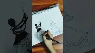 Couple playing Dandiya sketch | Navratri special | Garba | Dandiya night | minimalist line drawing
