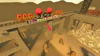 SPARTAN Kicks Every Sprunki Character Off the Giant Bridge! | Garry's Mod