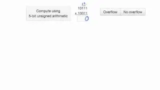 Example unsigned binary addition