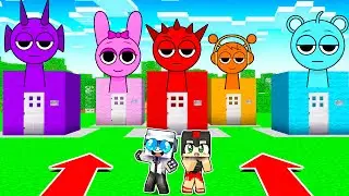 ¡Encontramos LAS CASAS de SPRUNKI INCREDIBUX en MINECRAFT! 😱 ¿QUE OCULTARAN? 🤔