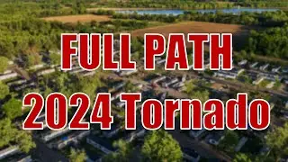 2024 PORTAGE MICHIGAN TORNADO - Full Path 4k Drone Tracking Flight
