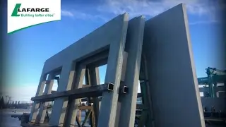 Manitoulin Transport precast wall panel install footage by Lafarge Precast Edmonton
