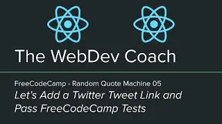 Add a Twitter Link Using FontAwesome - FreeCodeCamp - Random Quote Machine 05 - React