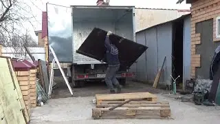 Новые ворота из ламинированной фанеры/На газель некст.