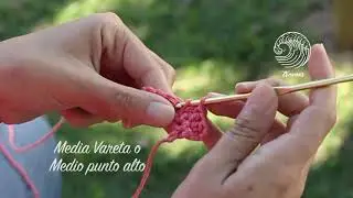CROCHET - Tutorial MEDIA VARETA O MEDIO PUNTO ALTO por Tramar