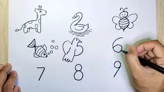 Cara menggambar hewan dari angka