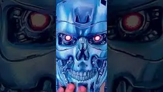 Traditional over AI any day! #terminator #artwork #scifiart #synthwave