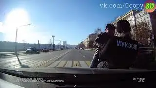 Дедок наказал борзого водителя