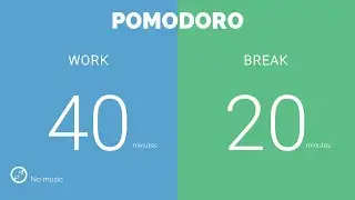 40 / 20  Pomodoro Timer || No music - Study for dreams - Deep focus - Study timer