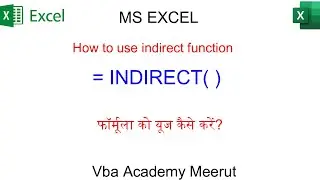 Indirect function💯🔥 || Vba Academy Meerut