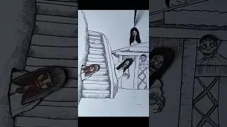 pop up horor | scary stairs | tangga hantu #horror #shorts