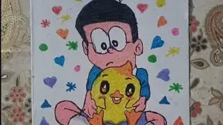Nobita drawing || Nobita sketch colour painting from Doraemon cartoon character || #allactivelyart 