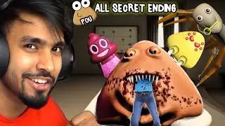 TECHNO GAMERZ POU REVENGE CUTE HORROR GAME ALL 3  SECRET ENDING| FULL GAMEPLAY