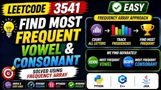 3541. Find Most Frequent Vowel and Consonant 🚀 Frequency Array Solution