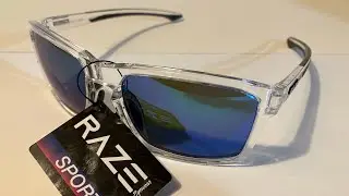RAZE Eyewear Sunglasses Journey mirrored blue lens clear frame 26922