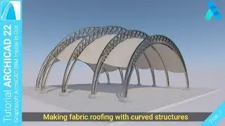 Making fabric roofing with curved structures