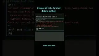 Extract Links from Text in Python #python #coding #programminglanguage #shorts #trending #viral
