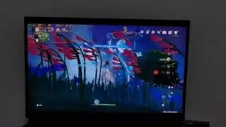 Playing genshin at 120hz frames using lossless scaling with max out graphics 