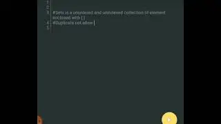 Sets in python|