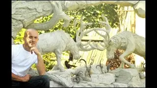 Забор. скульптуры.  Работы  мастера  по  арт  бетону   Петру Попеску.