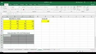 Excel: How to multiply a constant with a Matrix and get a resultant matrix in excel