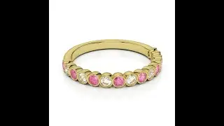 Atyaza Inc Yellow Gold Pink Tourmaline Eternity Ring ATZR-0380