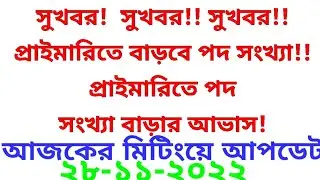 সুখবর! প্রাইমারিতে বাড়বে পদ সংখ্যা | প্রাইমারিতে পদ সংখ্যা বাড়ার আভাস |Primary job result | primary