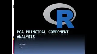 Tutorial 12 PCA Principal Component Analysis