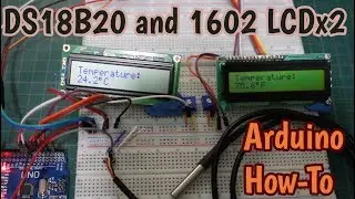 Using DS18B20 with 1602 LCD on Arduino