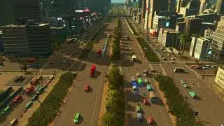 Cities Skylines - Morning rush hour at main intersection (low mod)