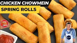 Chicken Chow Mein Spring Rolls | Kids Lunch Box recipe @ChefSaadat