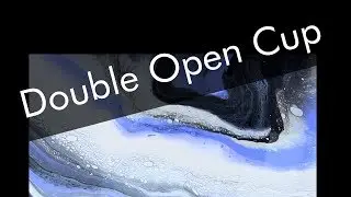 Double Open Cup Acrylic Pour - Purple Gray Floating Cup