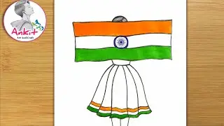 Independence Day Drawing Easy Steps / How to draw 15 august Drawing Easy Step / Girl Drawing