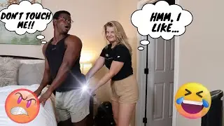 MOVING AWAY FROM MY GIRLFRIEND EVERYTIME SHE TRIES TO TOUCH ME **cute reaction**