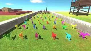 Race to eat 50 Neon Deinonychus - Animal Revolt Battle Simulator