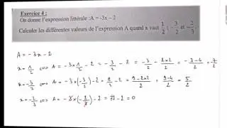 MonPlanMaths : On donne l'expression suivante : A=-3x-2 avec calculatrice