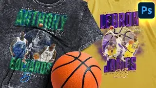 Design a 90's NBA Inspired Vintage Bootleg Basketball Shirt in Photoshop