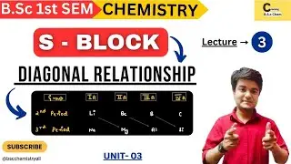 B.S.c CHEMISTRY | S - BLOCK | DIAGONAL RELATIONSHIP OF Li & Mg | LECTURE - 03