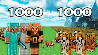 Piglins 1000 VS 1000 Tigers | Minecraft
